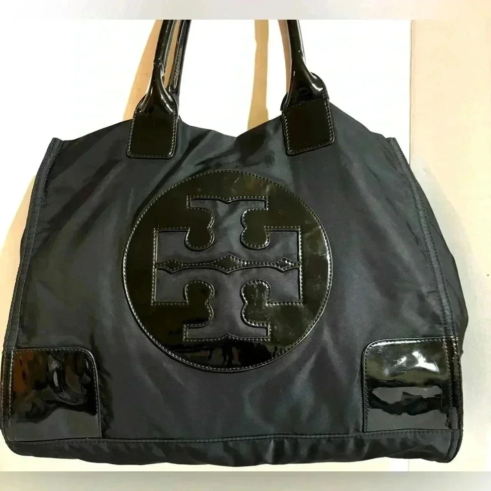 COPY - Tory Burch black nylon tote handbag